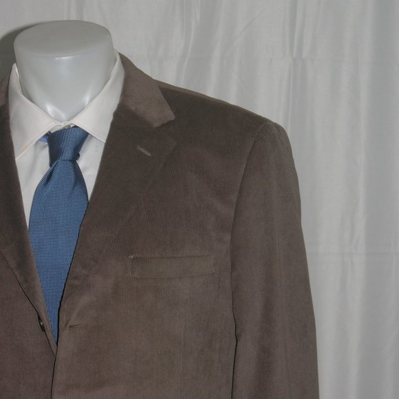 Versace Classic Brown CorduroyFlat Front Three Button Suit 42